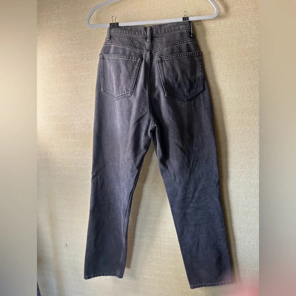 Reformation Cynthia Black Patch Denim Jeans High Rise Straight Size 26